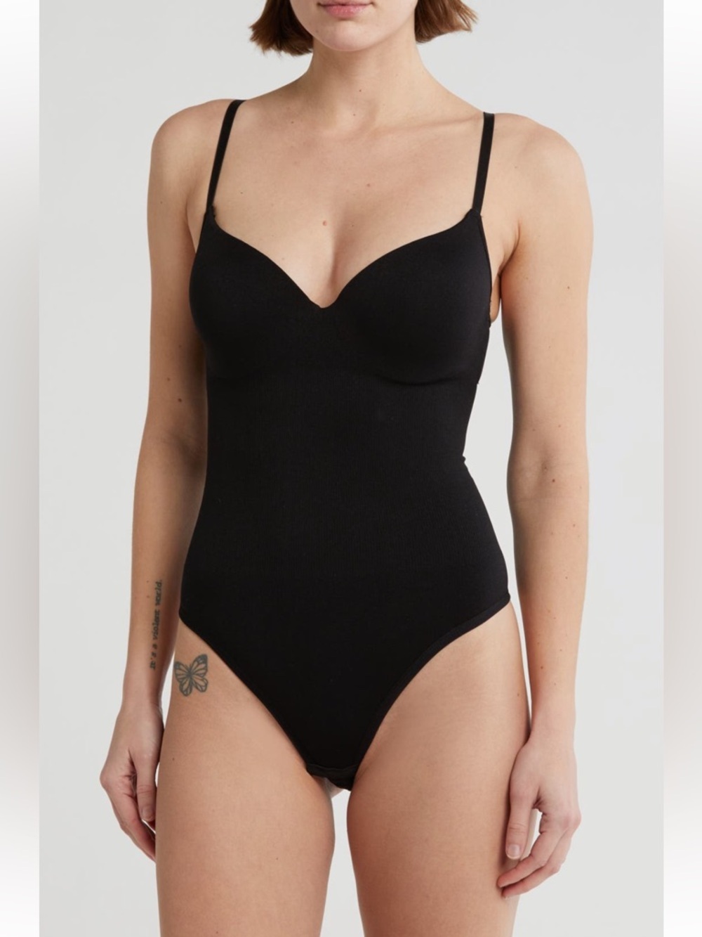 Skinnygirl Black Cheeky Shapewear Bodysuit, sz L